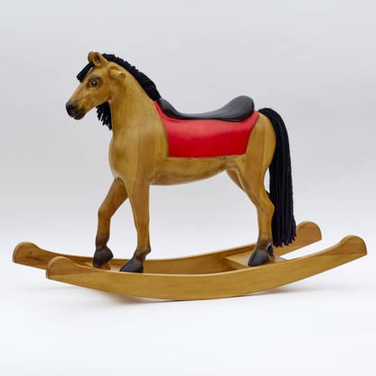 Elegantní dřevěný houpací kůň Čenda 53 plavák, celkový pohled