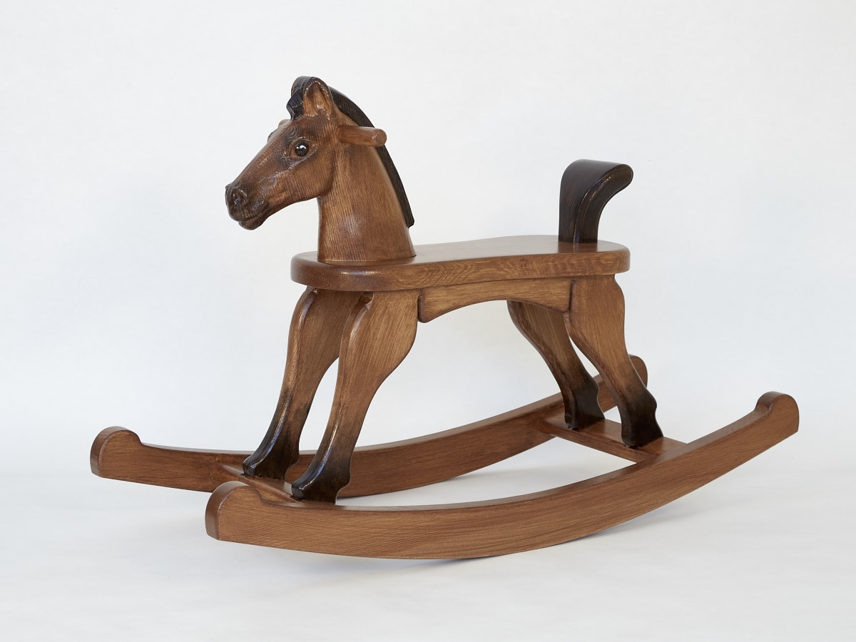 Wooden Rocking Horse, bay colour finish